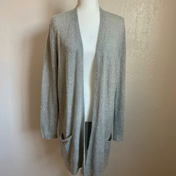 OLD NAVY Light Grey Long Open Front Cardigan With Pockets L - Picture 3 of 6